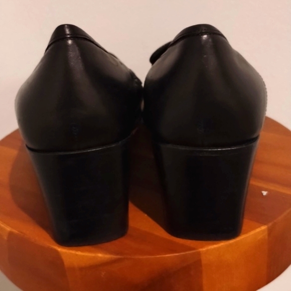 Vintage Black Loafer Heels Via Spiga Oxford Heels - Picture 5 of 16